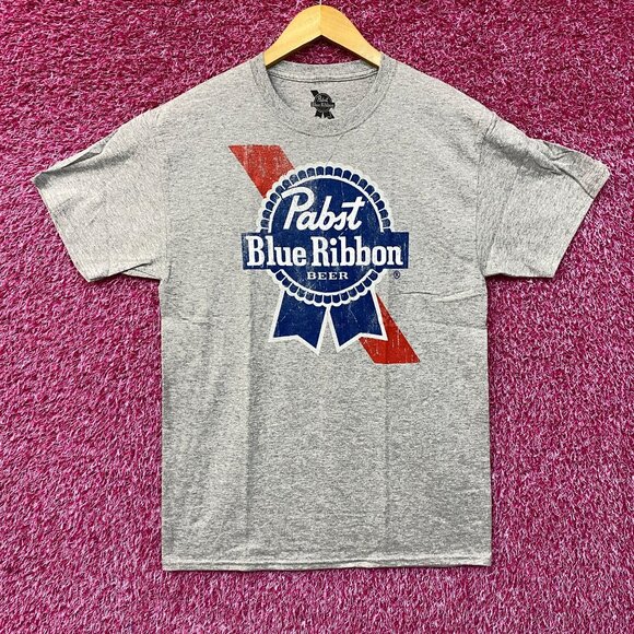 Pabst Blue Ribbon Promo Gray T-Shirt Medium - Picture 1 of 4